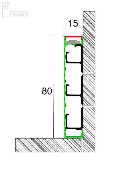 Алюминиевый плинтус Fezard Кабельный ALP-G80-LA Алюминий 80*15*2500 мм в Уфе