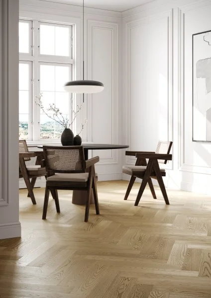 Паркетная доска Quartz Parquet Английская Ёлка Дуб Шампань 33-414 в Уфе