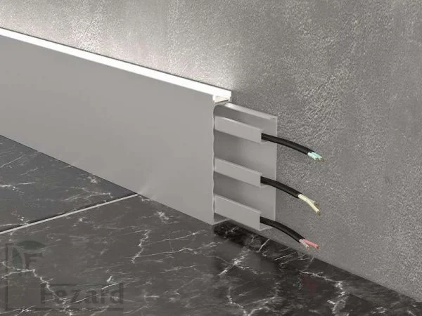 Алюминиевый плинтус Fezard Кабельный ALP-G80-LA Алюминий 80*15*2500 мм в Уфе