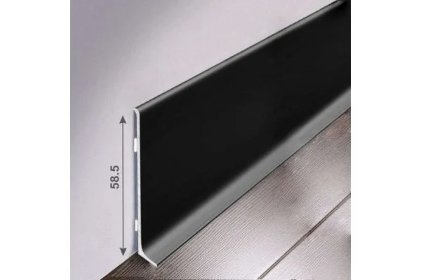 Алюминиевый плинтус Bonkeel ПЛ60 515л Черный (58,5х11,2х2500мм) в Уфе