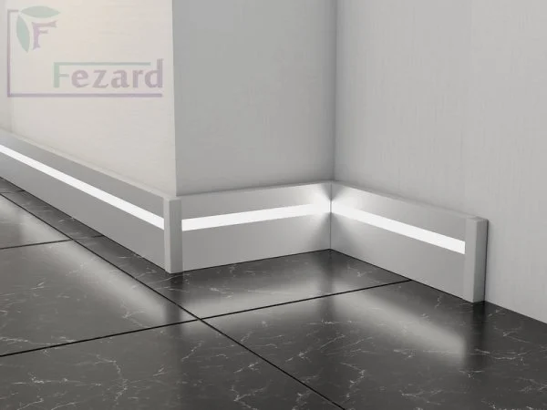 Алюминиевый плинтус Fezard Кабельный ALP-G80-LF Алюминий 80*15*2500 мм в Уфе