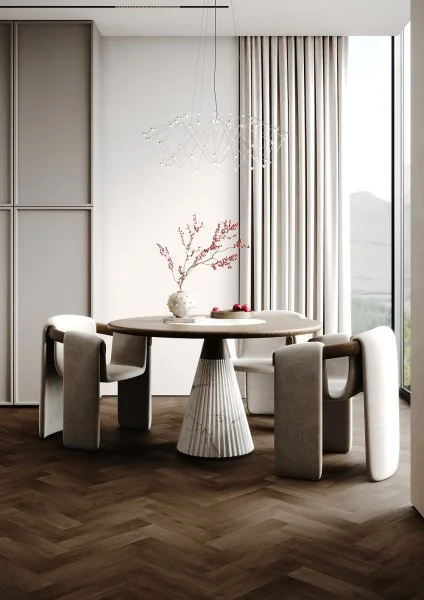 Кварц-виниловая плитка Fargo Herringbone 44-7009-24 Дуб Шварцвальд в Уфе