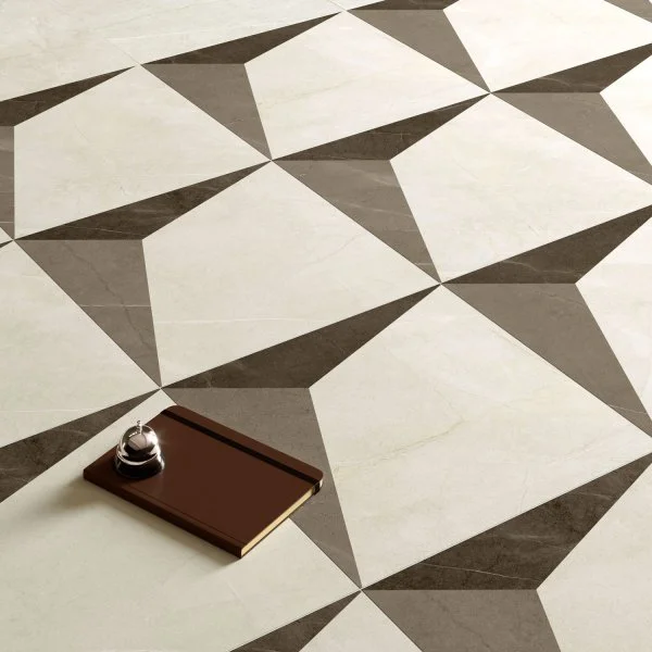 Керамогранит Coliseum Фьямма Уайт Вставка Фрэйм 60х60 (Натуральный и Реттифицированный) в Уфе