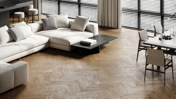 Паркетная доска Quartz Parquet Английская Ёлка Дуб Карельский 33-419 в Уфе