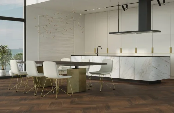 Паркетная доска Quartz Parquet Английская Ёлка Орех Американский 33-400-29 в Уфе