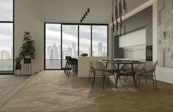 Паркетная доска Quartz Parquet Английская Ёлка Дуб Карельский 33-419 в Уфе