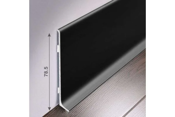 Алюминиевый плинтус Bonkeel ПЛ80 515л Черный (78,5х11,2х2500мм) в Уфе